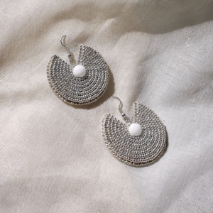 Boucles d'oreilles ESPERANZA - Cabochon blanc
