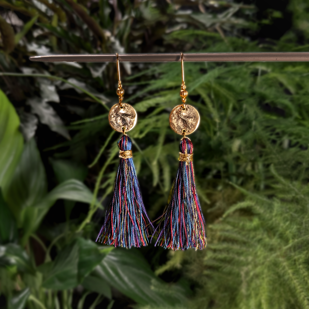 Boucle pompon multi doré