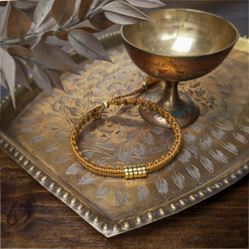 Bracelet macramé heishi camel