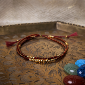 Bracelet Cassandre - Bordeaux/Doré